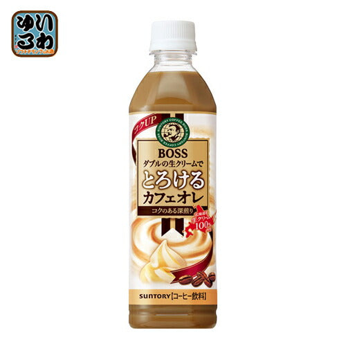 サントリー BOSS ボス とろけるカフェオレ 500ml ペットボトル 48本 (24本入×2 まとめ買い) 〔コーヒー〕