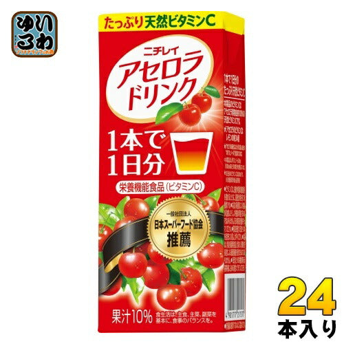 雪印メグミルク ニチレイ アセロラドリンク 200ml 紙パック 24本入