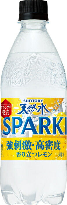 サントリー 天然水 スパークリング レモン 500ml ペットボトル 24本入 強炭酸水 炭酸水 SPARKLING 無果汁 無糖 強刺激 高密度