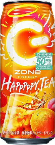 サントリー ZONe ENERGY HAPPPPPY TEA 500ml 缶 48本 (24本入×2 まとめ買い) 〔炭酸飲料 エナジードリンク〕