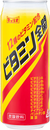 チェリオ ビタミン全開  500ml 缶 48本 (24本入×2 まとめ買い) 〔炭酸飲料〕