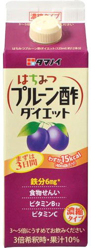 タマノイ はちみつプルーン酢ダイエット 濃縮タイプ 500ml 紙パック 24本 (12本入×2 まとめ買い) 〔酢飲料〕
