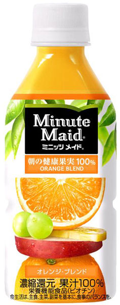 コカ・コーラ ミニッツメイド 朝の健康果実 オレンジ・ブレンド 350ml ペットボトル 24本入 〔果汁飲料〕