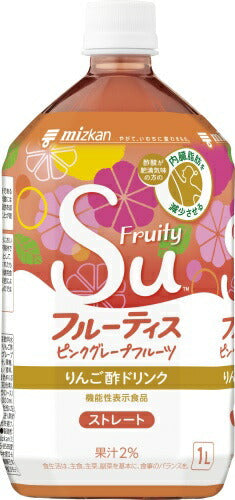 ミツカン フルーティス ピンクグレープフルーツ ストレート 1L ペットボトル 12本 (6本入×2 まとめ買い) 酢飲料