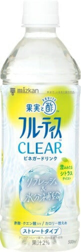 ミツカン フルーティス クリア シトラス ストレート 500ml ペットボトル 48本 (24本入×2 まとめ買い) グレープフルーツ 日向夏 酢飲料 ストレートタイプ 酢酸 クエン酸