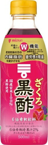 ミツカン ざくろ黒酢 6倍希釈用 500ml ペットボトル 12本 (6本入×2 まとめ買い) 酢飲料 ビネガー 黒酢