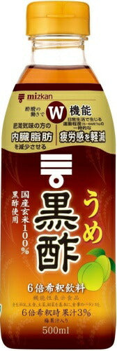 ミツカン うめ黒酢 6倍希釈用 500ml ペットボトル 12本 (6本入×2 まとめ買い) お酢飲料 機能性表示食品 ドリンク