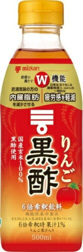 ミツカン りんご黒酢 6倍希釈用 500ml ペットボトル 12本 (6本入×2 まとめ買い) 酢飲料 飲むお酢ドリンク 機能性表示食品