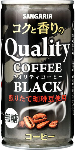 サンガリア コクと香りのクオリティコーヒー ブラック 185g 缶 60本(30本入×2 まとめ買い)