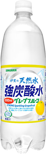 サンガリア 伊賀の天然水 強炭酸水 グレープフルーツ １L ペット 24本 (12本入×2 まとめ買い)