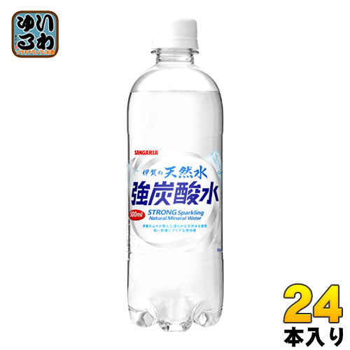 サンガリア 伊賀の天然水 強炭酸水 500ml ペットボトル 24本入 〔炭酸水〕