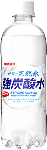 サンガリア 伊賀の天然水 強炭酸水 500ml ペットボトル 24本入 〔炭酸水〕