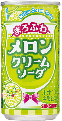 サンガリア まろふわメロンクリームソーダ 190g 缶 60本 (30本入×2 まとめ買い)