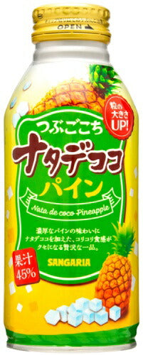 サンガリア つぶごこち ナタデココパイン 380g ボトル缶 24本入