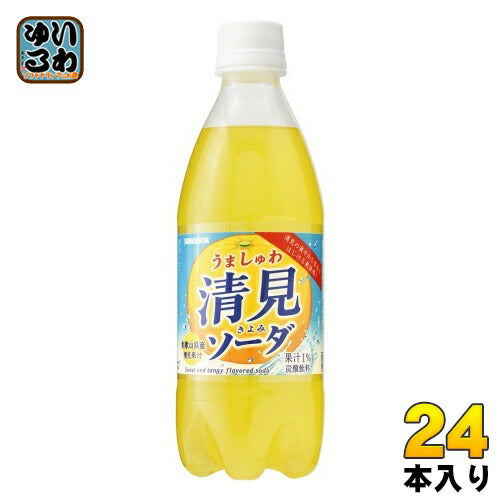 サンガリア うましゅわ 清見ソーダ 500ml ペットボトル 24本入 炭酸飲料 炭酸ジュース 期間限定