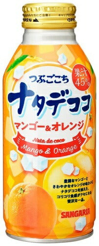 サンガリア つぶごこち ナタデココマンゴー&オレンジ 380g ボトル缶 24本入
