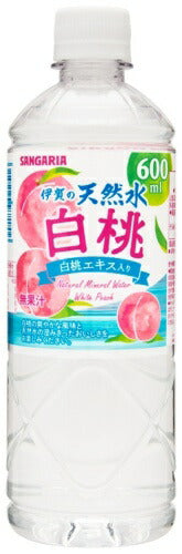 サンガリア 伊賀の天然水 白桃 600ml ペットボトル 24本入 ミネラルウォーター