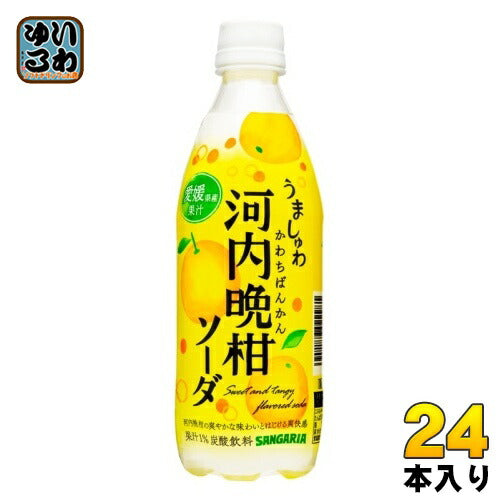 サンガリア うましゅわ 河内晩柑ソーダ 500ml ペットボトル 24本入 果汁 炭酸飲料