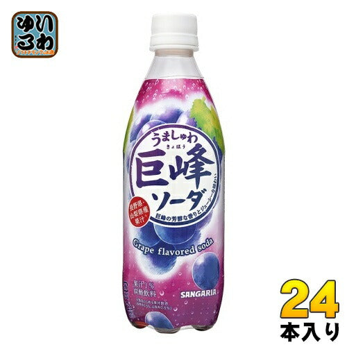 サンガリア うましゅわ 巨峰ソーダ 500ml ペットボトル 24本入 炭酸飲料 期間限定