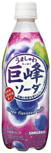 サンガリア うましゅわ 巨峰ソーダ 500ml ペットボトル 48本 (24本入×2 まとめ買い) 炭酸飲料 期間限定