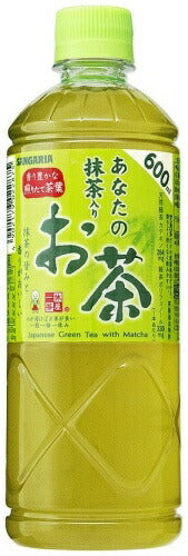 サンガリア あなたの抹茶入りお茶 600ml ペットボトル 24本入 緑茶 茶飲料