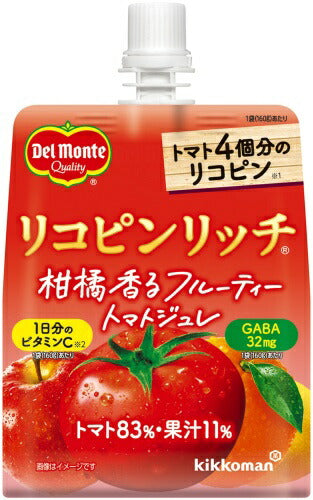 デルモンテ リコピンリッチ 柑橘香るフルーティートマトジュレ 160g パウチ 30個入 ゼリー飲料 リコピン ビタミンC