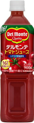 デルモンテ トマトジュース 900g ペットボトル 12本入 (野菜ジュース) 〔トマトジュース デルモンテ 完熟トマト〕