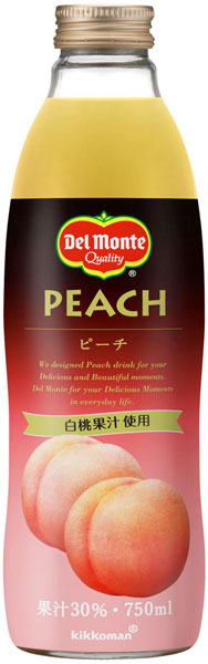 デルモンテ ピーチ 30％ 750ml 瓶 6本入 〔果汁飲料〕