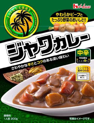 ハウス ジャワカレー 中辛 レトルト 200g パウチ 60個入 インスタント レンジ調理
