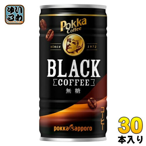 ポッカサッポロ ポッカコーヒー ブラック 185g 缶 30本入 無糖コーヒー BLACK