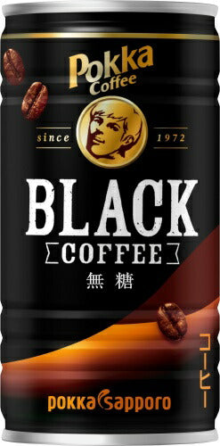 ポッカサッポロ ポッカコーヒー ブラック 185g 缶 30本入 無糖コーヒー BLACK