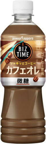ポッカサッポロ ビズタイム カフェオレ 525ml ペットボトル 24本入 コーヒー 微糖 ミルク 牛乳