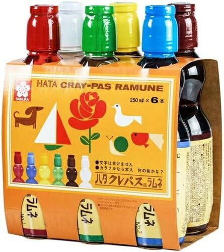 ハタ鉱泉 ハタクレパス風ラムネ 250ml ペットボトル 30本入 縁日 イベント カラフルラムネ