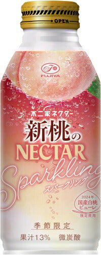 伊藤園 不二家 新桃のネクタースパークリング 380ml ボトル缶 24本入 炭酸飲料 ピーチ もも 季節限定 微炭酸