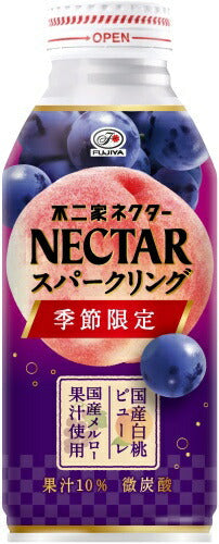 伊藤園 不二家ネクター スパークリング 白桃＆メルロー 380ml ボトル缶 48本 (24本入×2 まとめ買い) 微炭酸 炭酸飲料 季節限定