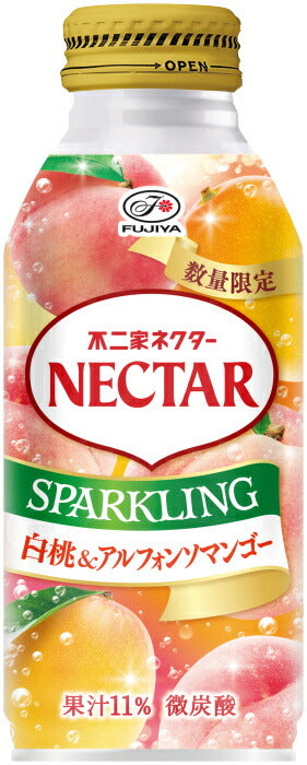 伊藤園 不二家 ネクター スパークリング 白桃&アルフォンソマンゴー 380ml ボトル缶 24本入 微炭酸 数量限定 果汁炭酸飲料