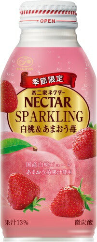 伊藤園 不二家 ネクター スパークリング 白桃＆あまおう苺 380ml ボトル缶 48本 (24本入×2 まとめ買い) 炭酸飲料 季節限定 桃 苺