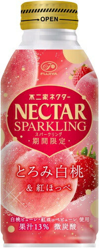 伊藤園 不二家ネクター スパークリング とろみ白桃&紅ほっぺ 380ml ボトル缶 48本 (24本入×2 まとめ買い) 炭酸飲料 果汁飲料 NECTAR 桃 期間限定