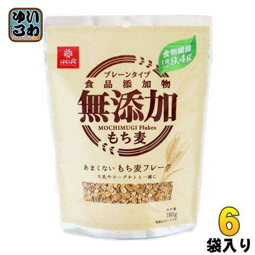 はくばく あまくないもち麦フレーク 180g 6袋入 〔もち麦〕