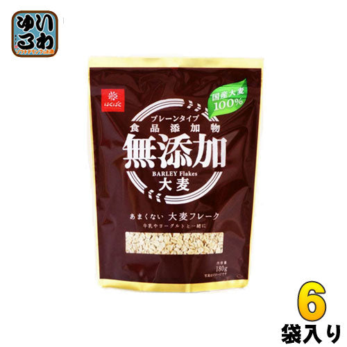 はくばく あまくない大麦フレーク 180g 6袋入 〔大麦〕