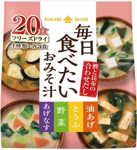 ひかり味噌 毎日たべたいおみそ汁 4種20食 16袋 (8袋入×2 まとめ買い)
