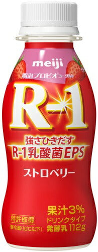 明治 R-1 プロビオヨーグルト ドリンクタイプ ストロベリー 112g ペットボトル 48本 (24本入×2 まとめ買い) 乳酸菌飲料 R-1 乳酸菌 EPS 冷蔵 ストロベリー