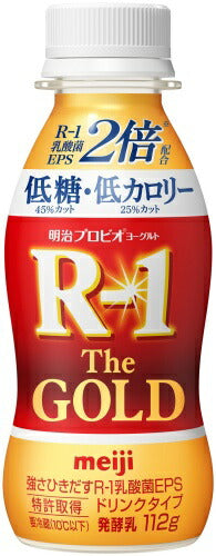 明治 R-1 プロビオヨーグルト ドリンクタイプ The GOLD 低糖 低カロリー 112g ペットボトル 48本 (24本入×2 まとめ買い) 乳酸菌飲料 R1 乳酸菌 EPS 冷蔵