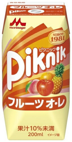 森永乳業 ピクニック フルーツオ・レ 200ml 紙パック 48本 (24本入×2 まとめ買い)