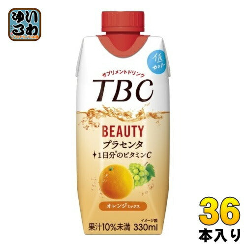 森永乳業 TBC プラセンタ オレンジミックス 330ml 紙パック 36本 (12本入×3 まとめ買い)