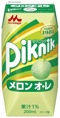 森永乳業 ピクニック メロンオ・レ 200ml 紙パック 48本 (24本入×2 まとめ買い)