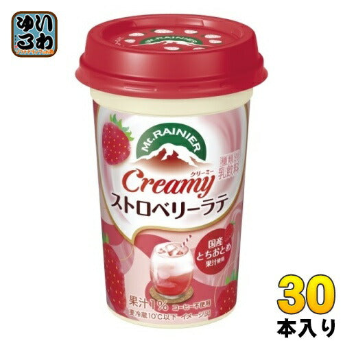 森永乳業 マウントレーニア クリーミーストロベリーラテ 240ml 30本 (10本入×3 まとめ買い) カフェオレ 乳飲料