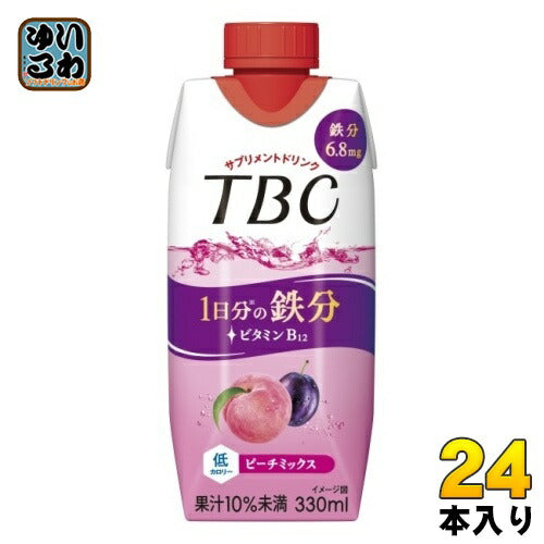 森永乳業 TBC 1日分の鉄分 ピーチミックス 330ml 紙パック 24本 (12本入×2 まとめ買い) 鉄分 サプリ ピーチ