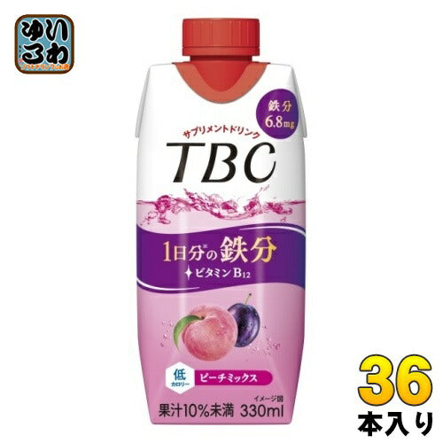 森永乳業 TBC 1日分の鉄分 ピーチミックス 330ml 紙パック 36本 (12本入×3 まとめ買い) 鉄分 サプリ ピーチ