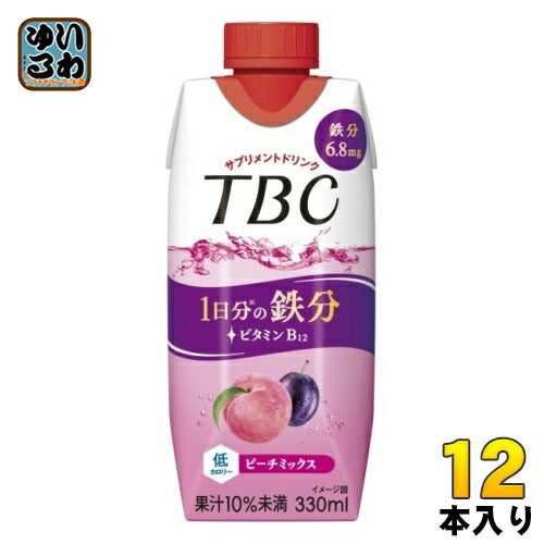 森永乳業 TBC 1日分の鉄分 ピーチミックス 330ml 紙パック 12本入 鉄分 サプリ ピーチ